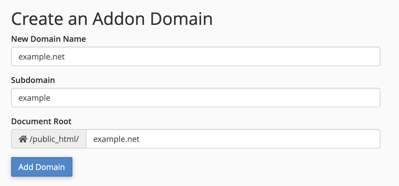 Addon Domain