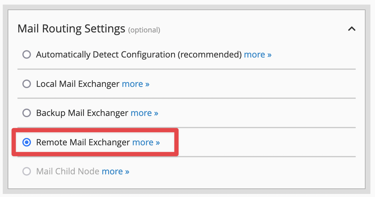 Mail Routing Settings