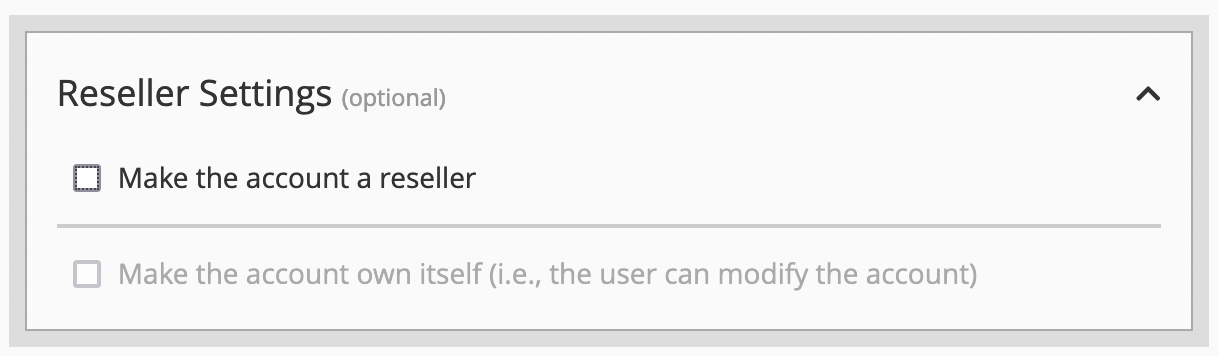 Reseller Settings - Customer