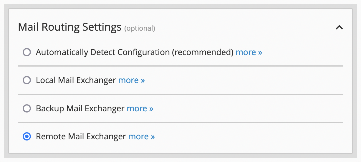 Mail Routing Settings